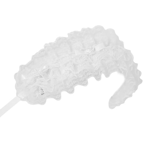 KJDKNC Mädchen Rüschenband Kopfbedeckung Schleifen Spitzenbesatz Cosplay Stirnbänder Maid Volant Rosette Ornamente von KJDKNC