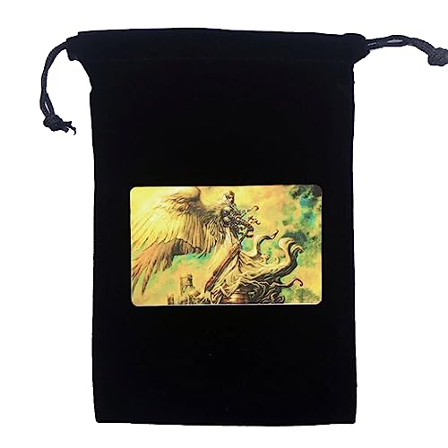 KJDKNC Tarot-Pad, Wünschelrutenbrett, Wahrsagung, metaphysisch, Tarot-Spielzubehör, Zubehör, Flanell, Kordelzug, Aufbewahrungstasche von KJDKNC