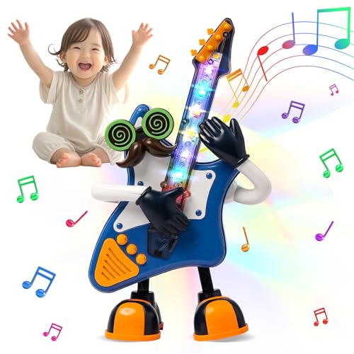 KJIXYUNG Elektrisches tanzendes Klangspielzeug – lustiges Schaukel-Musikspielzeug, Gitarrenspielzeug für Kinder mit Musik, Geschenk für Kleinkinder ab 3 Jahren von KJIXYUNG