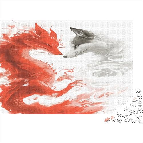 Der Wolf Puzzles 1000 Teile für Erwachsene, Puzzle 1000 Teile, Lernspiele, Dekoration, Puzzle, kann als Geschenk verwendet werden, 1000 Stück (75 x 50 cm) von KJZQVBDIP