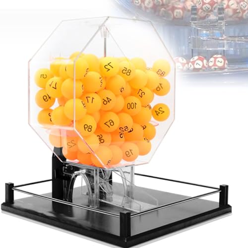 KJZQXYX Handkurbel-Lotterie-Maschine, manuelle Lotterie-Maschine, 100 Stück Ball, buntes Leben Lotterie-Maschine, manuelle Lotterie-Lotterie-Maschine (Black) von KJZQXYX