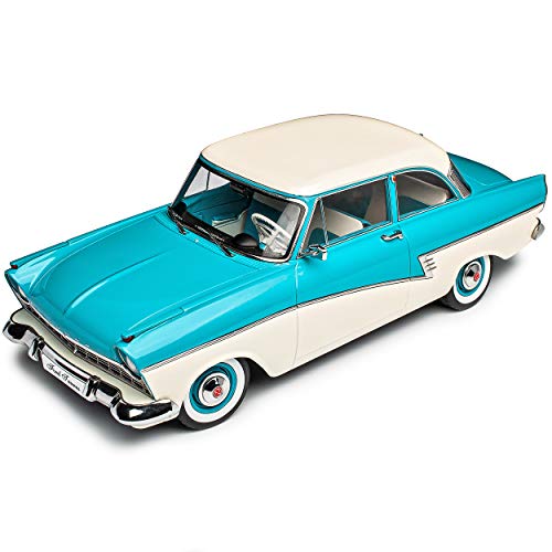 KK-Scale Ford Taunus 17M P2 Barocktaunus Türkis Weiss Beige 1957-1960 1/18 Modell Auto mit individiuellem Wunschkennzeichen von KK-Scale