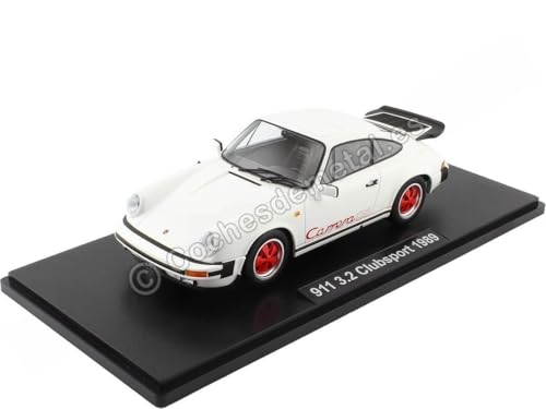 KK Scale KKDC180871 - Porsc. 911 Carrera 3.2 Clubsport White & Red 1989 - maßstab 1/18 - Sammlerstück Miniatur von KK-Scale