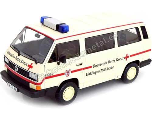 KK Scale KKDC180968 - Volks. T3 Bus Deutsches Rotes Kreuz Creme & Red 1987 - maßstab 1/18 - Sammlerstück Miniatur von KK Scale