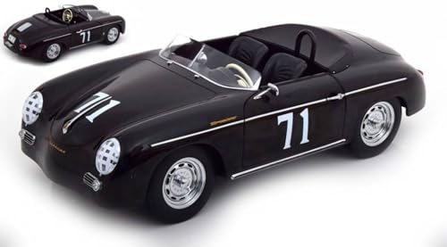 KK Scale Modell auf der Skala, kompatibel mit Porsche 356 A Speedster N.71 Steve 1955 Schwarz 1:12 KKDC120097 von KK-Scale