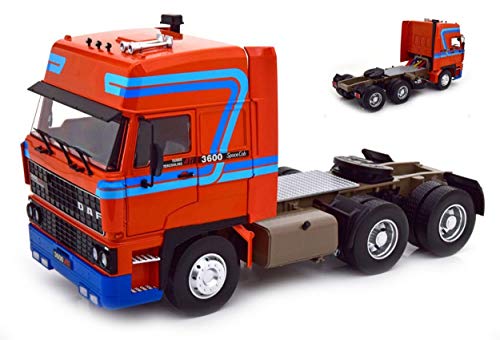 KK-Scale Scale Modell KOMPATIBEL MIT Road King DAF 3600 SPACECAB 1986 ORANGE/Blue 1:18 RK180094 von KK-Scale