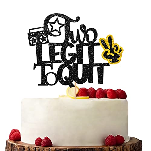 Black Two Legit to Quit Cake Topper Baby Shower Cake Topper Glitzer Kuchen Dekorationen für 2. Geburtstag Party von KKAIRA