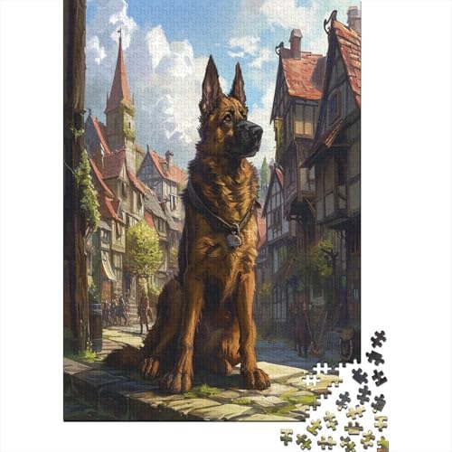 Deutscher Schäferhunds Puzzle 1000 Teile Puzzle Erwachsene Schwieriges Schwer Puzzle Für Erwachsene Und Kinder Ab 14 Jahren Puzzel 1000pcs (75x50cm) von KKLOSDXERT