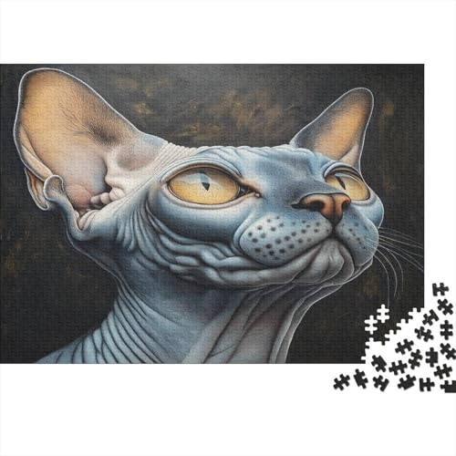 Sphinx Katze Puzzle 1000 Teile Puzzles Für Erwachsene Lernspiel Herausforderungsspielzeug 1000-teilige Puzzlespiel Für Erwachsene Kinder Puzzel 1000pcs (75x50cm) von KKLOSDXERT