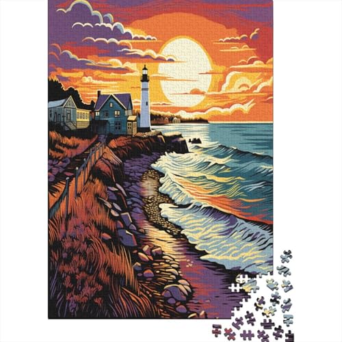 Coastal Leuchtturms Puzzle 1000 Teile,Puzzle Für Erwachsene, Impossible Puzzle,Puzzle 1000 Puzzle Home DekoRatteion Puzzle,Erwachsenenpuzzle Puzzel 1000pcs (75x50cm) von KKOLASXZE