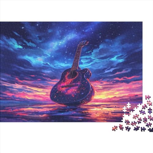 Gitarre Puzzle 1000 Teile Puzzles Für Erwachsene Lernspiel Herausforderungsspielzeug 1000-teilige Puzzlespiel Für Erwachsene Kinder Puzzel 1000pcs (75x50cm) von KKOLASXZE