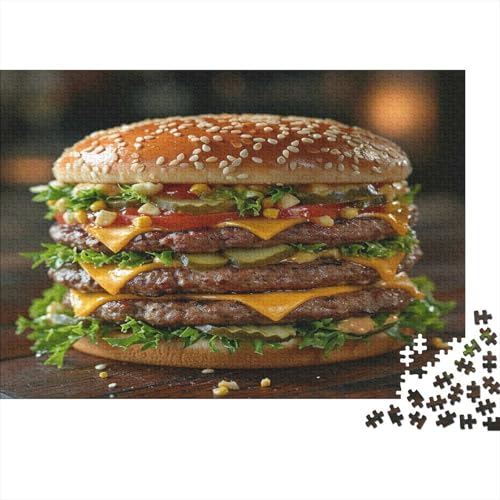 Hamburger Puzzle 1000 Teile,für Erwachsene, Impossible Puzzle,farbenfrohes Legespiel,GesKükenlichkeitsspiel Für Die Ganze Familie,Erwachsenenpuzzle Puzzel 1000pcs (75x50cm) von KKOLASXZE