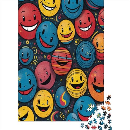 Lächelndes Gesicht Puzzle 1000 Teile Puzzles Für Erwachsene Lernspiel Herausforderungsspielzeug 1000-teilige Puzzlespiel Für Erwachsene Kinder Puzzel 1000pcs (75x50cm) von KKOLASXZE