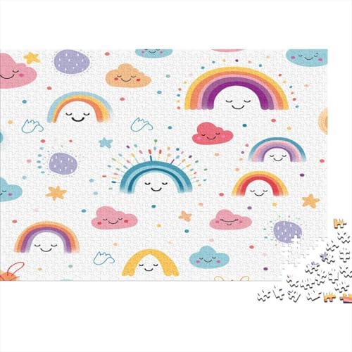 Regenbogen 1000 Stück Puzzles Für Erwachsene Teenager Stress Abbauen Familien-Puzzlespiel 1000-teiliges Puzzle Kinder Lernspiel Spielzeug Geschenk Puzzel 1000pcs (75x50cm) von KKOLASXZE