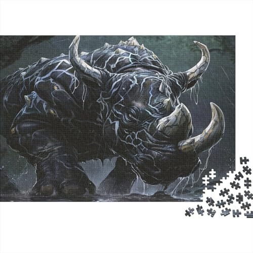 Rhinoceros Puzzle 1000 Teile Erwachsener Kniffel Spaß Für Die Ganze Familie - Abwechslungsreiche 1000 Puzzleteilige Motive Puzzle Erwachsene, Puzzel 1000pcs (75x50cm) von KKOLASXZE