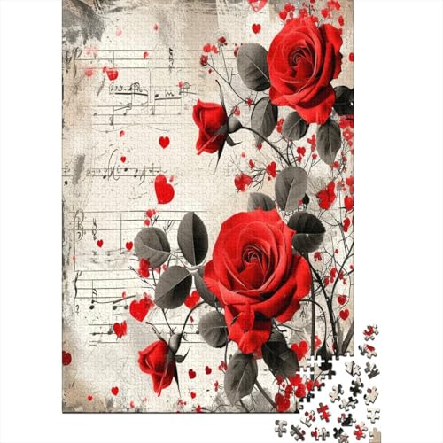 Rose Puzzle 1000 Teile Puzzles Für Erwachsene Klassische Puzzles 1000 Teile Erwachsene Puzzlespiel Erwachsene 1000 Teile Erwachsenen Puzzlespiel Puzzel 1000pcs (75x50cm) von KKOLASXZE