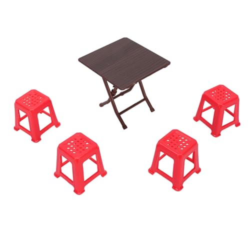 1:12 Skala Dollhouse Accessoires Dollhouse Miniaturmöbel Tischhocker Klapptisch Red Stool Modell Modell von KKPLZZ