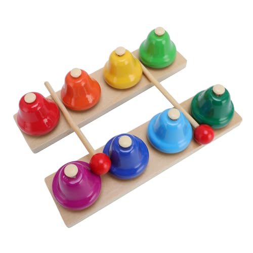 Schreibtischglocken für Kinder Bell Percussion Instrument 8 Notizen Bunte Musikglocken Percussion Instrument Spielzeug mit Holzschlägern von KKPLZZ