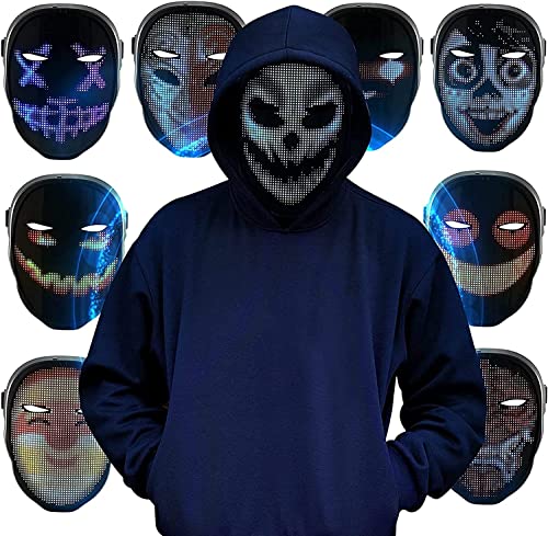 KKTECT Led masken Leuchtmaske Gruselige Leuchtmasken mit Wireless App Control, 45 Animationen, 70 Bilder, DIY-Muster/Texte, karneval maske für Partys und Videoaufnahmen smart games masken von KKTECT