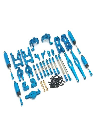 KLAPR 12 Stück Metall Upgrade Link Schwingen Arm Lenkbecher Stoßdämpfer für 1/12 12427 12428A-B-C 12423 FY-01-02 03 RC Autoteile (Himmelblau) von KLAPR