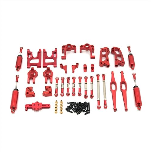 KLAPR 12 Stück Metall Upgrade Link Schwingen Arm Lenkbecher Stoßdämpfer für 1/12 12427 12428A-B-C 12423 FY-01-02 03 RC Autoteile (Rosso) von KLAPR