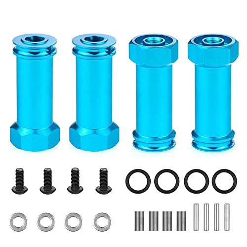 KLAPR 12 mm Aluminium Rad Sechskant Nabenadapter lang 30 mm Adapter Verlängerung Kombinator Koppler RC Autoteile for 1/12 Wltoys 12428 12423 Zubehör für RC-Autos (Color : Blauw) von KLAPR