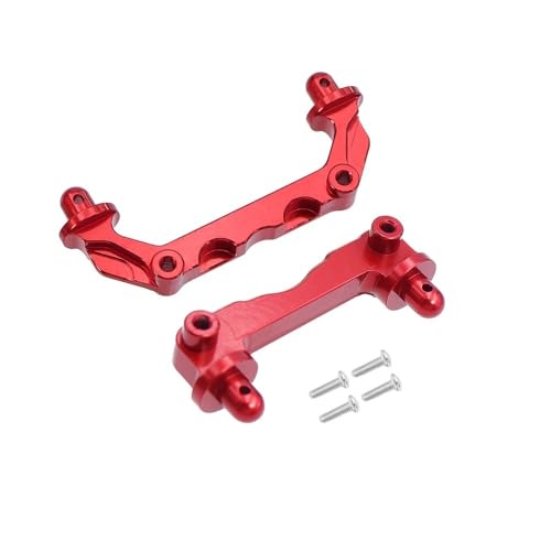 KLAPR 2 x Metall-Säulen für Vorder- und Hinterradgehäuse, Karosseriepfosten für MJX Hyper Go H14BM 14210 RC Auto, Aluminiumlegierung, Upgrade-Teile (Rosso) von KLAPR