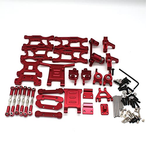 KLAPR Metal Parts for Wltoys 124016 124018 1/12 RC Car Shock Mount Front Rear Bumper Kit Zubehör für RC-Autos (Color : Rood) von KLAPR