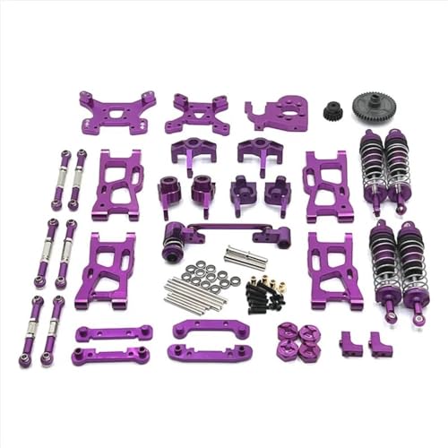 KLAPR Metall-Upgrade-Teile für WLtoys 124007 124017 124019 144001 144002 144010 RIaarIo XDKJ-001 XDKJ-006 AM-X12 RC Auto (lila) von KLAPR