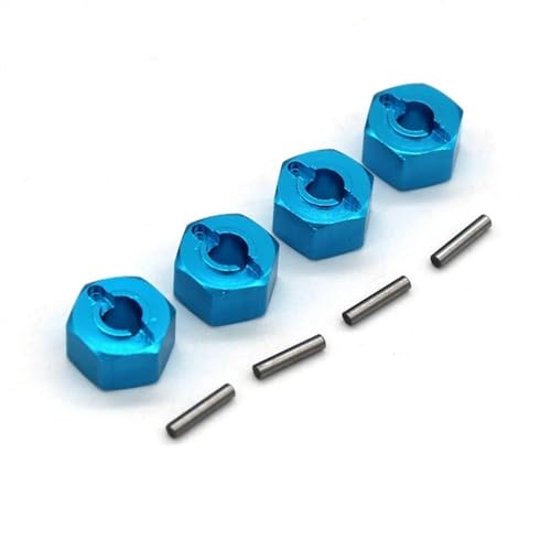 KLAPR Rad-Sechskant-Nabenadapter aus Metall, 12 mm, für H16 16207 16208 16209 16210 1/16 RC Autoteile Zubehör (Blau), 4 Stück von KLAPR