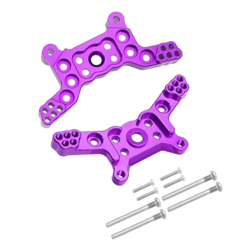 KLAPR Stoßdämpferhalterung aus Metall für MJX Hyper Go H14BM 14209 14210 RC Auto, Aluminium, Upgrade-Teile, Violett, 2 Stück von KLAPR