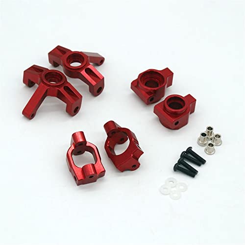 KLAPR for WLtoys 104072 104001 104002 RC Car 1/10 Metal Parts Steering Cup Rear Wheel Seat C Seat Zubehör für RC-Autos (Color : Rood) von KLAPR