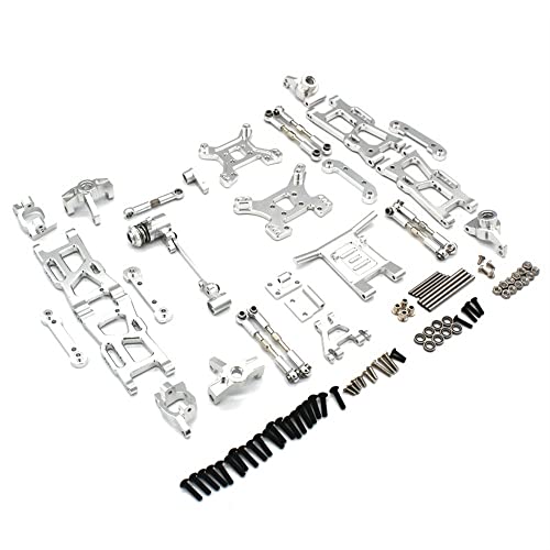 KLAPR for Wltoys 144001 144002 124016 124017 124018 124019 RC Car Metal Upgrade Consumable Parts Kit Zubehör für RC-Autos (Color : Silver) von KLAPR