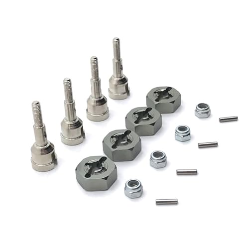 Metall-Upgrade-Adapter für Vorder- und Hinterachse, 12 mm, für 1/18 A949, A959, A969, A979, K929, RC-Autoteile, Dunkelgrau von KLAPR