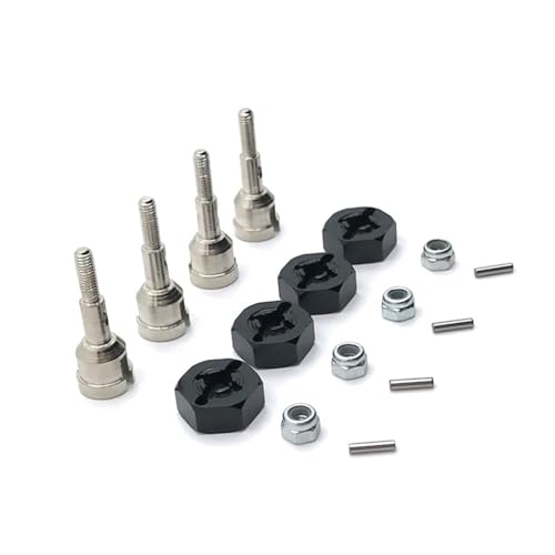 Metall-Upgrade-Tassen für Vorder- und Hinterachse, 12 mm, Adapter für 1/18 A949, A959, A969, A979, K929, RC-Autoteile (Nero) von KLAPR