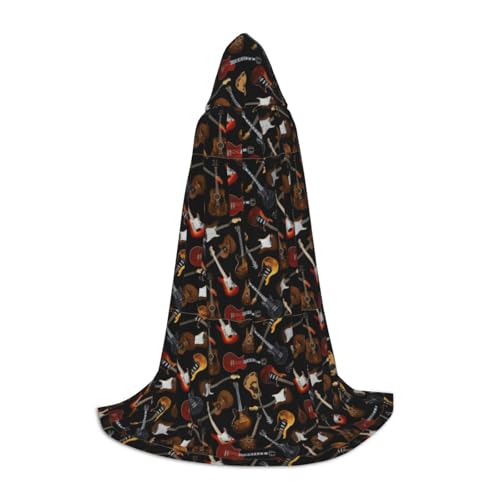 KLJnmbb Kapuzenumhang mit Gitarren-Aufdruck, für Erwachsene, Teenager, Kinder, verschiedene Zauberer-Umhang, RobeHalloween, Karneval, Cosplay KLJnmbb Kapuzenumhang mit Gitarren-Aufdruck, für Erwachsene, Teenager, Kinder, verschiedene Zauberer-Umhang, RobeHalloween, Karneval, Cosplay von KLJnmbb