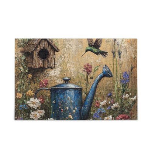 Alte Gießkanne Blumen Kolibris Puzzle Holzpuzzle Schwierige Gehirn-Teaser für Erwachsene 1000 Teile Alte Gießkanne Blumen Kolibris Puzzle Holzpuzzle Schwierige Gehirn-Teaser für Erwachsene 1000 Teile von KLL