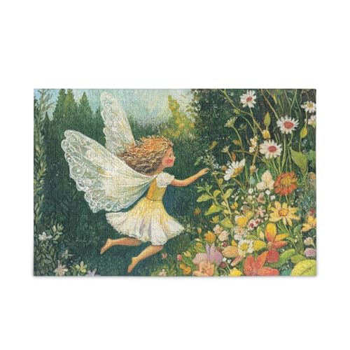 Beauty Fairy Flower Garden Puzzle Wooden Puzzles Cool Brain Teasers for Adults 500 Pieces von KLL