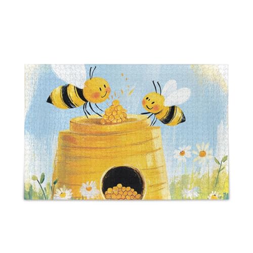 Bee Collecting Honey Beehive Jigsaw Wooden Puzzles Funny Games for Adults 500Pcs von KLL