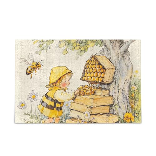 Bee Collecting Honey Tree Jigsaw Wooden Puzzles Hard Games for Aged 1000 Piecing von KLL