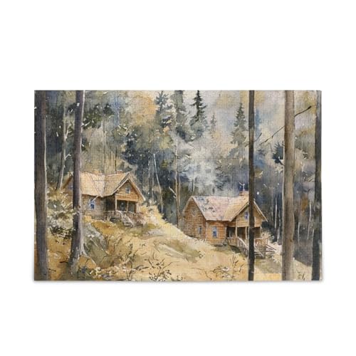 Cabins West Virginia Puzzles Holzpuzzles Lustige Gehirnspiele für Erwachsene 1000 Teile von KLL