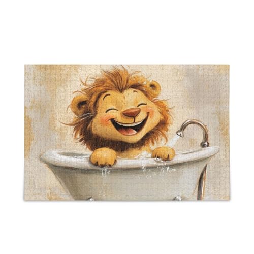 Cartoon Löwe Vintage Badewanne Puzzles Holzpuzzles Schwierige Gehirn-Teaser für Alter 1000 Teile Cartoon Löwe Vintage Badewanne Puzzles Holzpuzzles Schwierige Gehirn-Teaser für Alter 1000 Teile von KLL