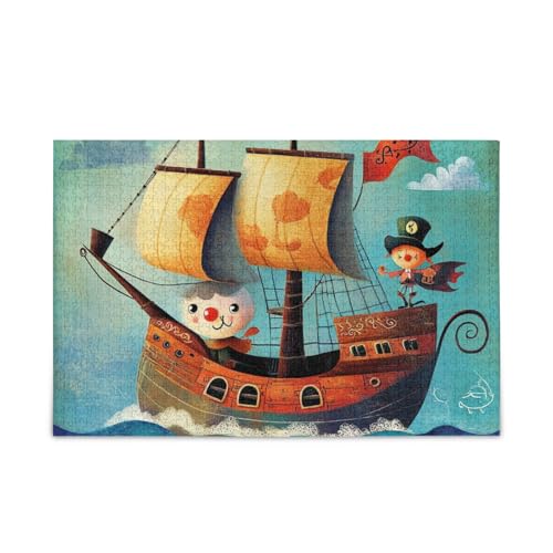 Cartoon Piratenschiff Meer Puzzle Holzpuzzles harte Spiele für Alter 1000 Teile von KLL