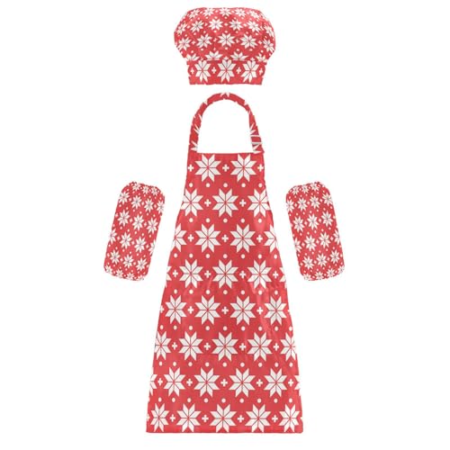 Chefkoch-Kostüm für Kinder, multifunktional, rot, Dp-05, verstellbare Schürze für Kinder, mit Taschen zum Backen, Kochen und Malen, 3–12 Jahre von KLL