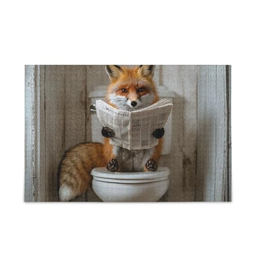 Chic Fox Retro Toilette Lesen Zeitung Puzzles Holzpuzzles Harte Geschenke für Erwachsene 1000 Teile Chic Fox Retro Toilette Lesen Zeitung Puzzles Holzpuzzles Harte Geschenke für Erwachsene 1000 Teile von KLL