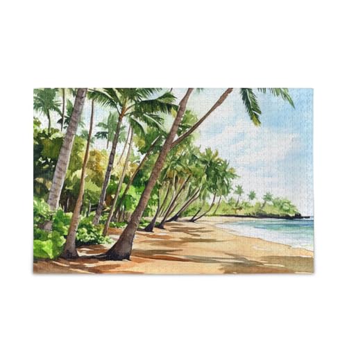 Coconut Grove Hawaii Puzzle Wooden Jigsaw Puzzles Funny Brain Teasers for Adults 1000 Piece von KLL