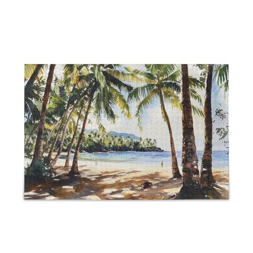 Coconut Grove Sandy Beach Hawaii Puzzles Wooden Puzzles Difficult Gifts for Aged 1000 Piece von KLL