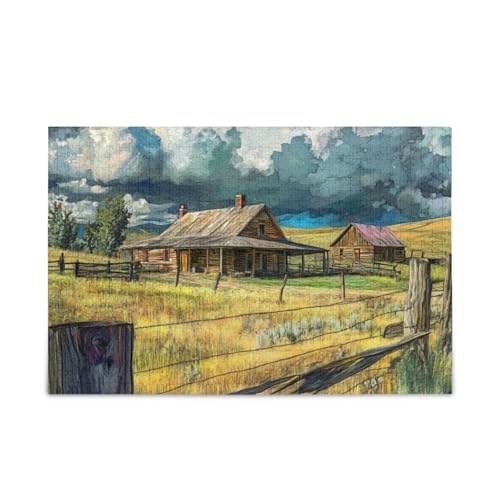 Cowboy Ranch Montana Wolke Puzzle Holzpuzzles Coole Gehirnspiele für Erwachsene 1000 Teile von KLL