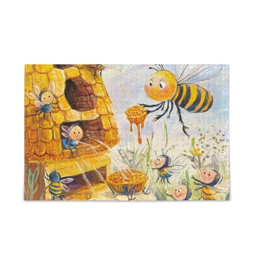 Cute Bee Collecting Honey Jigsaw Wooden Jigsaw Puzzles Cool Brain Games for Aged 1000 Piece von KLL