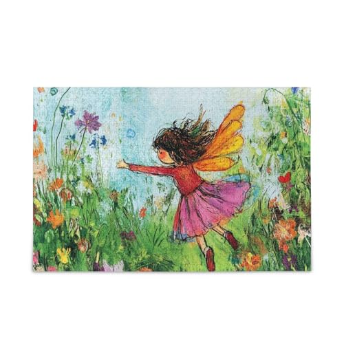 Fairy Flower Garden Jigsaw Puzzles Wooden Jigsaw Puzzles Hard Games for Adults 1000Pcs von KLL